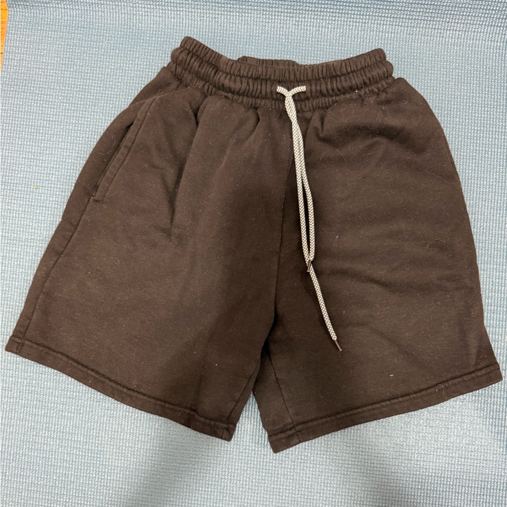 Black Elastic Sweat Shorts